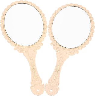 Beavorty Mirror with Handle Pocket Mirror Vintage Mirror Travel Makeup Mirror 2pcs Hand Held Makeup Mirror Handheld Mirror Compact Hand Mirror Travel Hand Mirror Compact Handheld Mirror A30