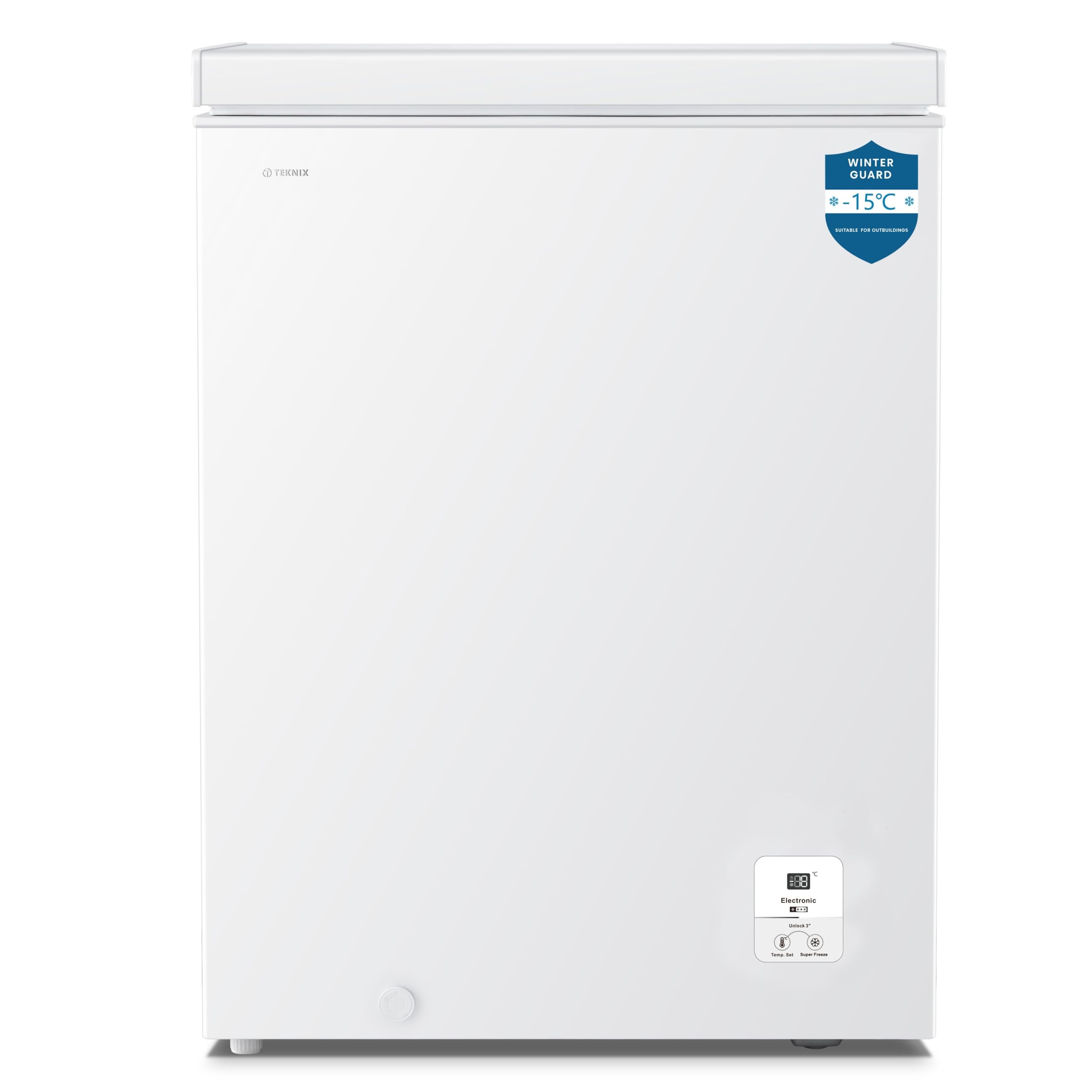 Teknix CH420 Freestanding Chest Freezer - 420L Capacity - Suitable for Garages, Outbuildings and Sheds - Refrigeration Mode - Temperature Control - 4 Star Freezer Rating - E Energy - White — view 10