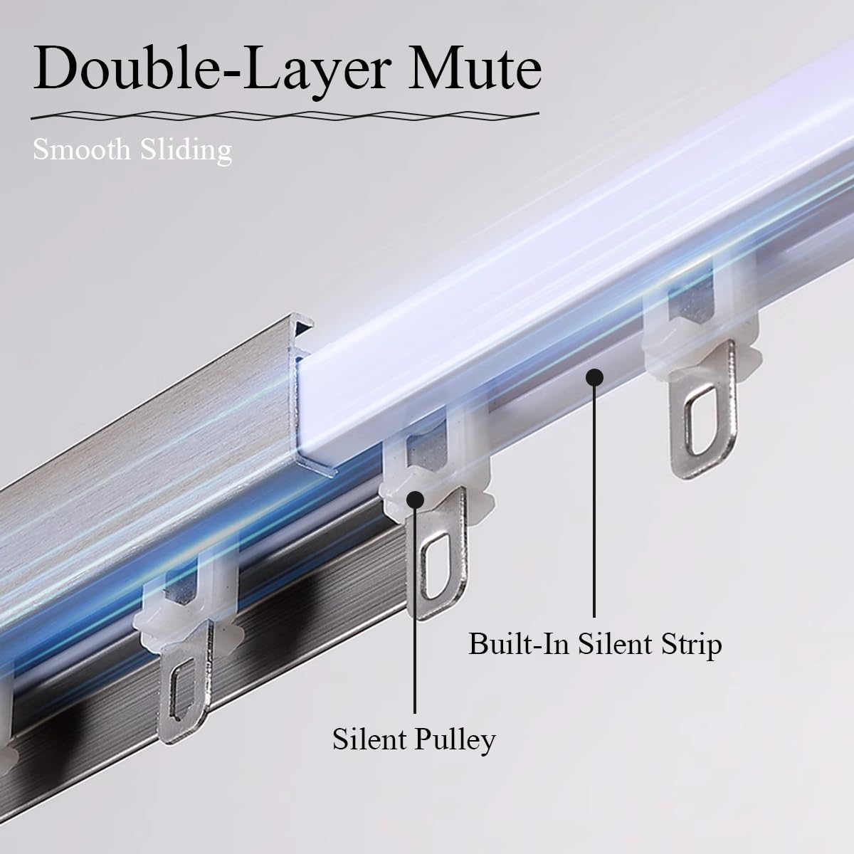 Heavy Duty 150cm Aluminum Curtain Track Kit for Bay Windows & Balconies - Wall-Mounted Black Ceiling System with Complete Mounting Accessories - 4.9ft Durable Design