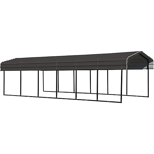 Arrow CPHC102907 Heavy Duty Galvanized Steel Metal Multi-Use Shelter, Shade, Carport, 10' x 29' x 7'