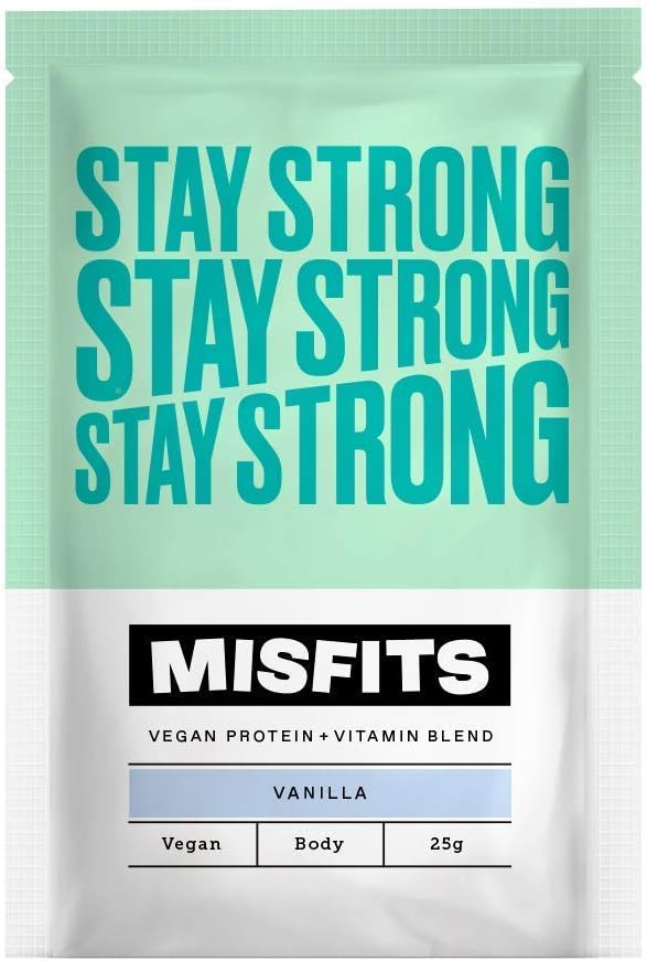 Misfits Stay Strong Vegan Protein Powder - Low Sugar High Protein - 10 x 25g Sachets