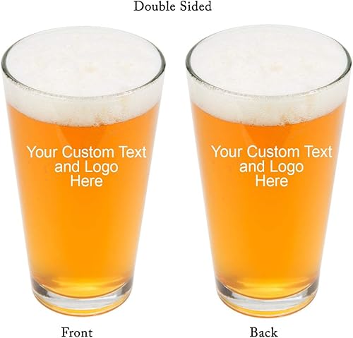 Miniatura 2 de ANY TEXT, vasos de pinta de doble cara grabados personalizados para cerveza, jarra de 16 onzas, texto grabado con láser, regalo personalizable para