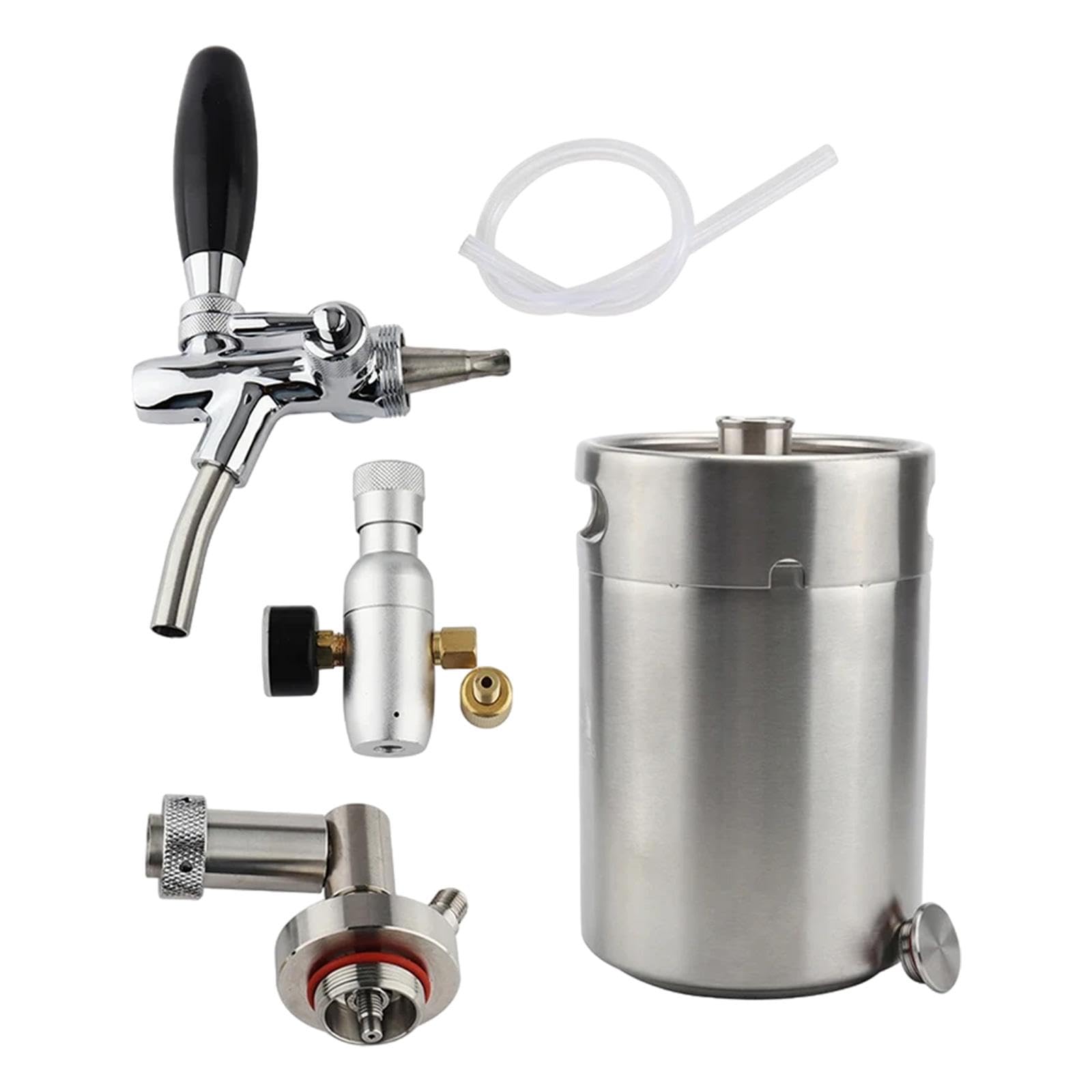 Homyl Mini Dispensador de Barriles de Acero Inoxidable, Dispensador de Grifo para Barril, Dispensador de Grifo de Cerveza para Fiestas, Restaurantes, tal como se describe, 5L