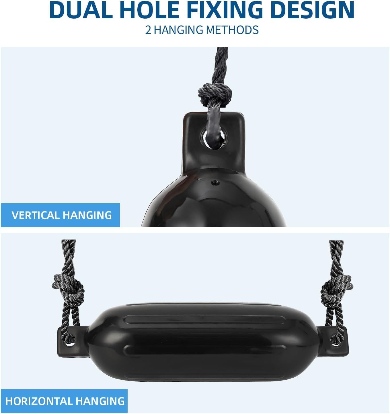 Boat Fenders, Boat Bumpers for 10-35ft Boats, 4 Pack Inflatable Boat Bumpers with 4 Ropes, Air Pump, Storage Bag, Dock Bumpers for Pontoon, Bass, Jon, Fishing Boats