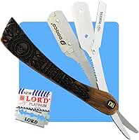 Navalhete Barbeiro Profissional Cabo Madeira Nobre Talhada Aço Inox + Case Navalha Barba Salão Masculino Barbearia