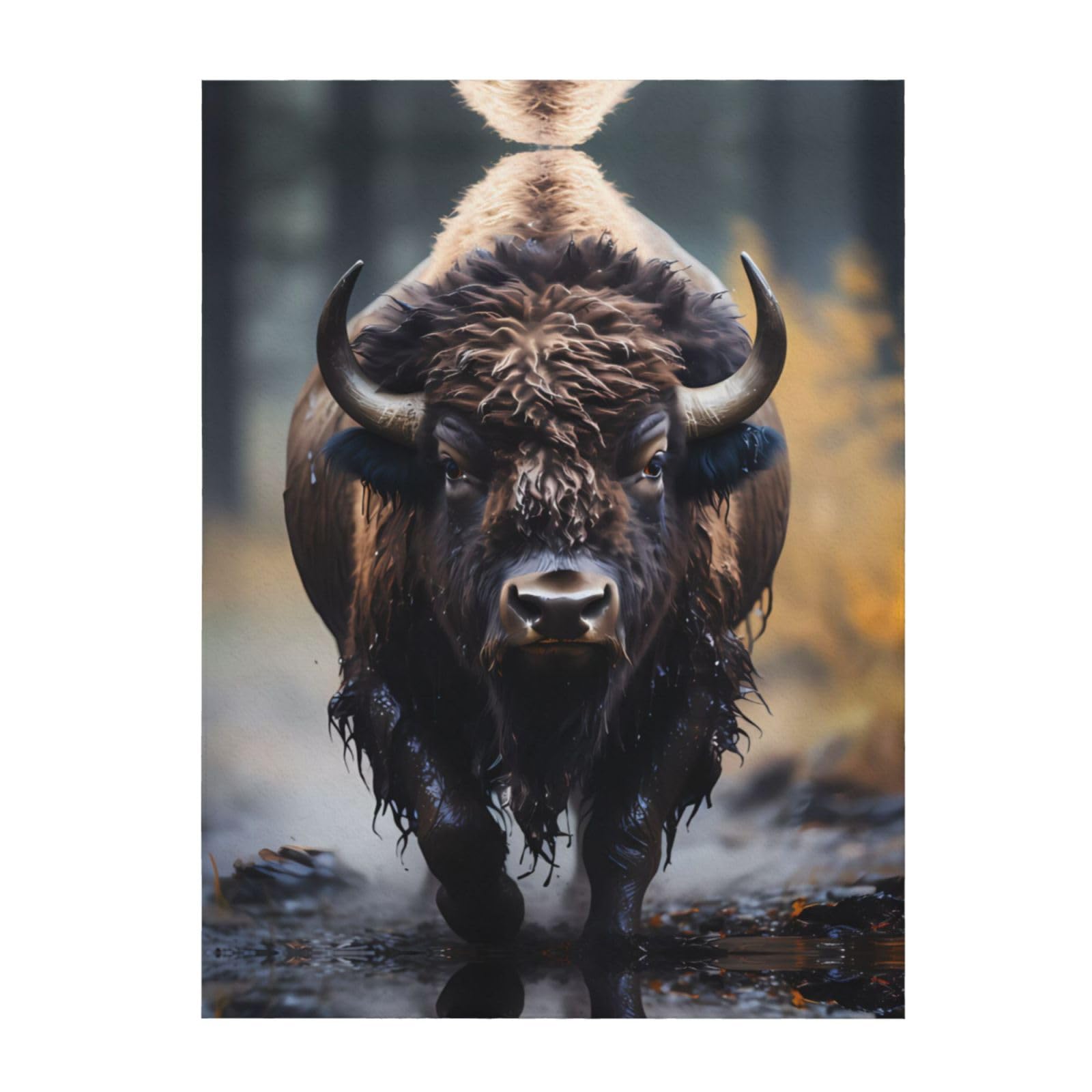 Couverture bison d'Amérique garde au chaud sans poids pour lit et salon
