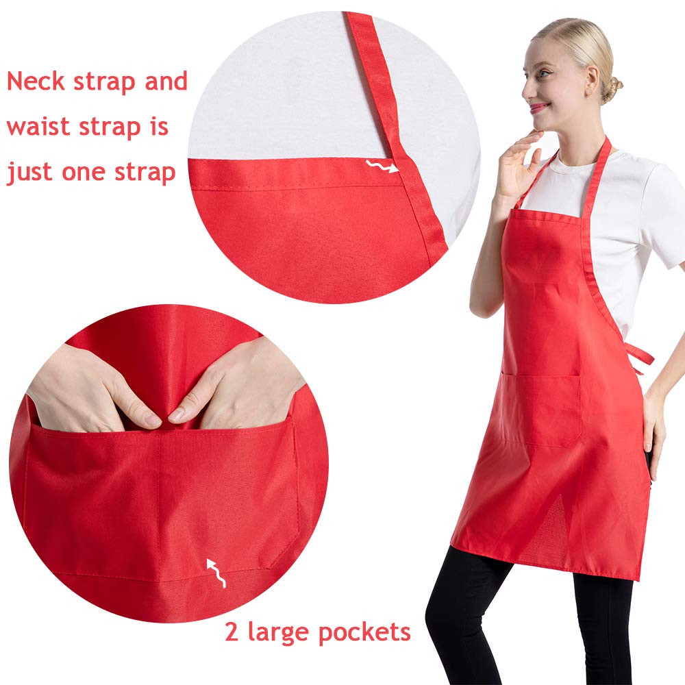 Delantales unisex impermeables para cocinar, hornear, cocina, restaurante, manualidades, pintura, delantales, para niñas, camareros, camareros, 12 unidades, multicolor