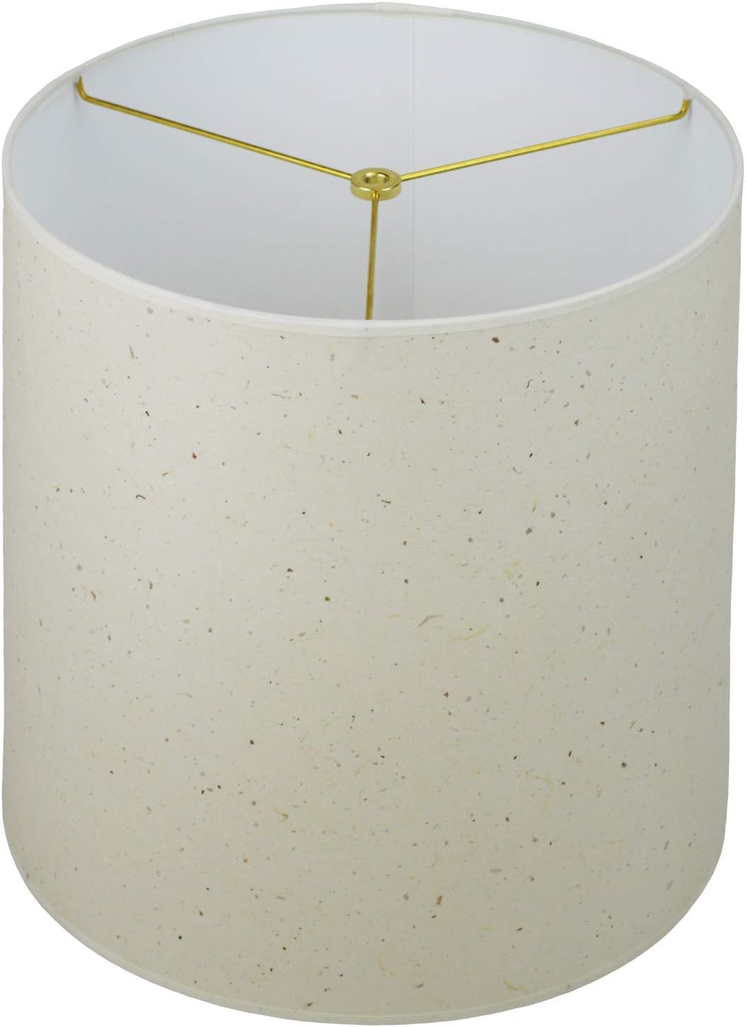 FenchelShades.com 14" Top Diameter x 15" Bottom Diameter x 15" Height Fabric Drum Lampshade Spider Hardware (Paper Natural Speckled)