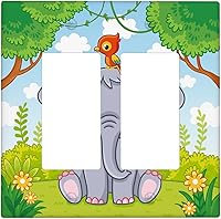 Vista 30 de Placa de interruptor de luz de elefante indio de 1 banda, placa de pared basculante individual, placa decorativa eléctrica GFCI para decoración