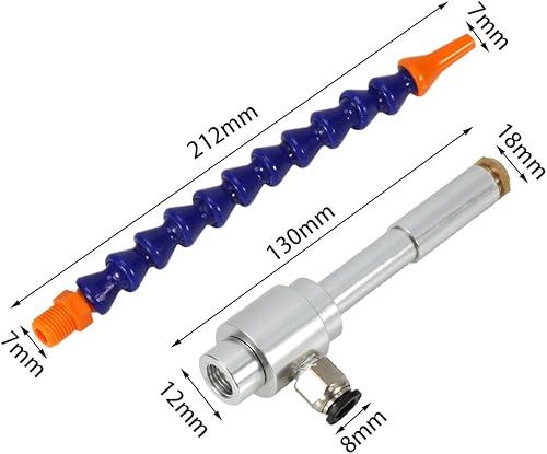 Miniatura 7 de Pistola de refrigeración de aire frío, 5.118in Mini aleación de aluminio Vortex aire frío seco pistola de refrigeración con tubo flexible para