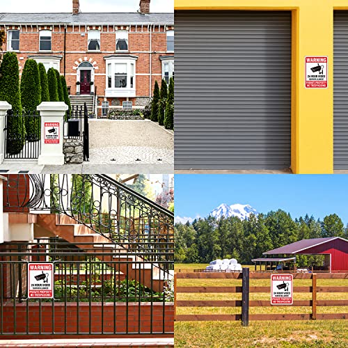 Tailedi 2-Pack Private Property No Trespassing Sign, 24 Hours Video Surveillance Sign, Reflective Aluminum, Waterproof & UV Protected Warning Sign, Security Camera Sign for Indoor or Outdoor - Thumbnail 6