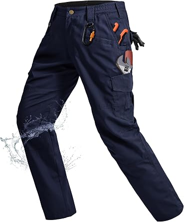 Rapoo Mens Ripstop Cargo Pants Work Pants EDC with 9 Pockets Hiking Pants