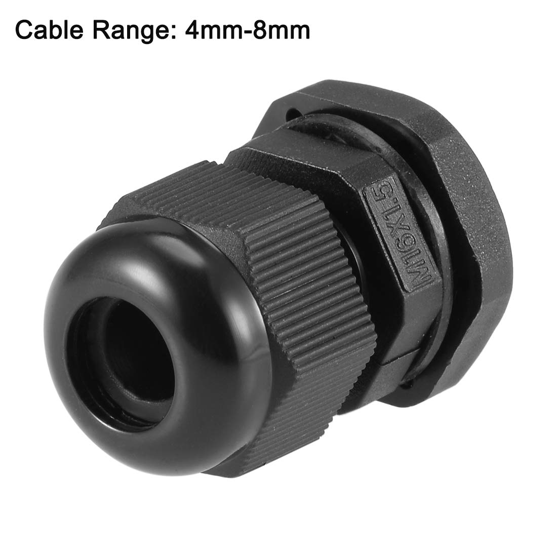 uxcell M16x1.5 Cable Gland 4mm-8mm Wire Hole Waterproof Nylon