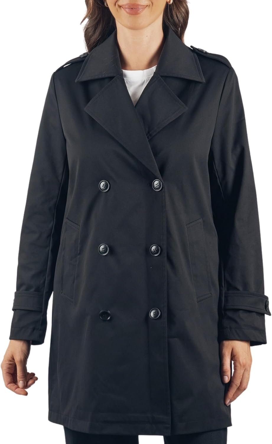 Alpine Swiss Siena Womens Rain Jacket Waterproof Trench Coat Lightweight Raincoat Double Breasted Long Peacoat Overcoat - Image 7