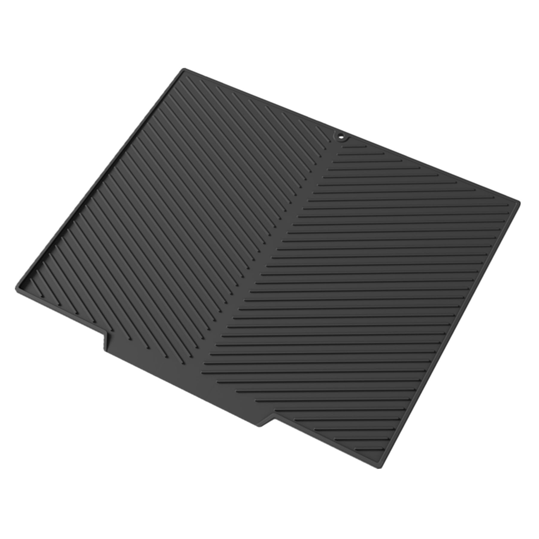 Photo 1 of Dish Drying Mat, Silicone Dish Drying Mat for Kitchen Counter, Dish Drainboard with Built-in Drain, Non-silp, Heat Resistant, Dishwasher Safe (Black, 17"x13")