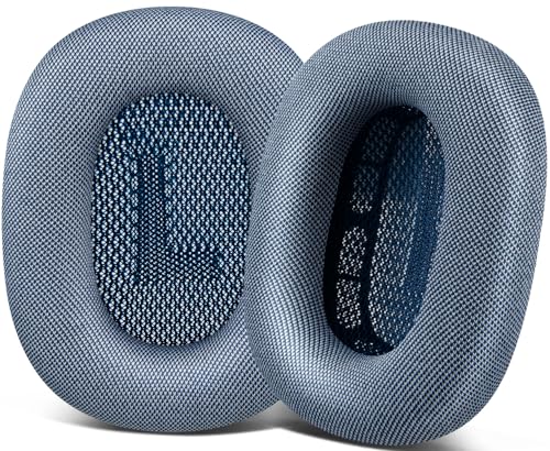 SOPROM Upgraded Ear Pads for AirPods Max 1 & 2 Over-Ear Headphones Upgraded Earpads Replacement Cushions with Durable Mesh Fabric Noise Isolation and Stronger Magnet - Sky Blue