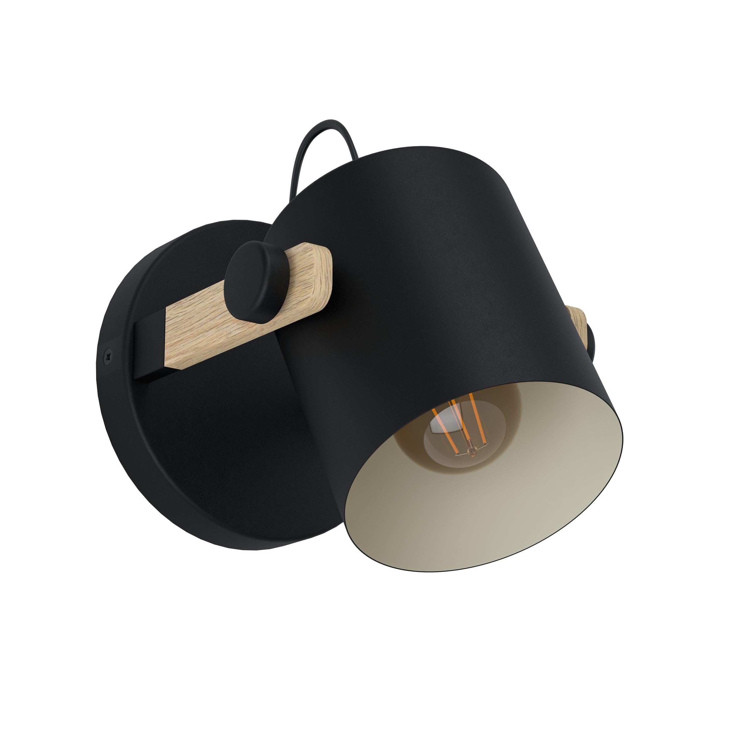 Eglo Black/Light Hornwood Creme E27 Wall