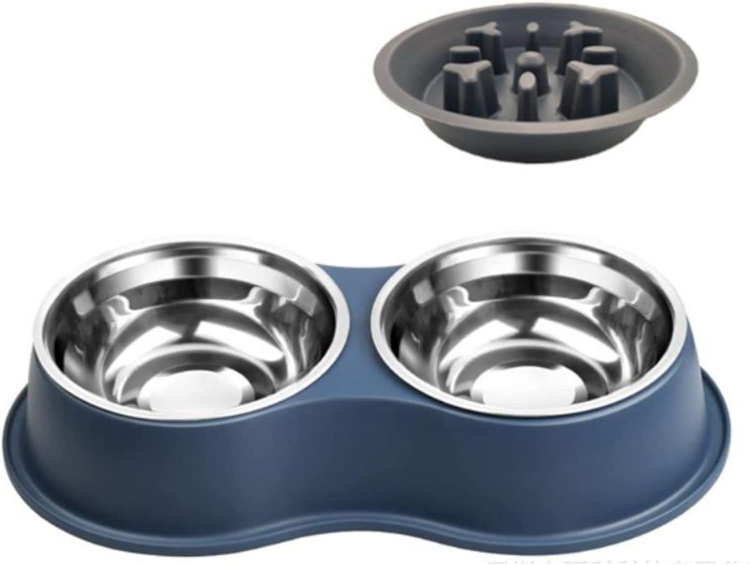 Cobalt Planet 犬 猫 ペット用 フードボウル 早食い防止皿付き こぼれ防止 餌皿 エサ入れ 水飲み 給水 食器 ステンレス ドッグフード キャットフード ブルーフォグ 受賞店