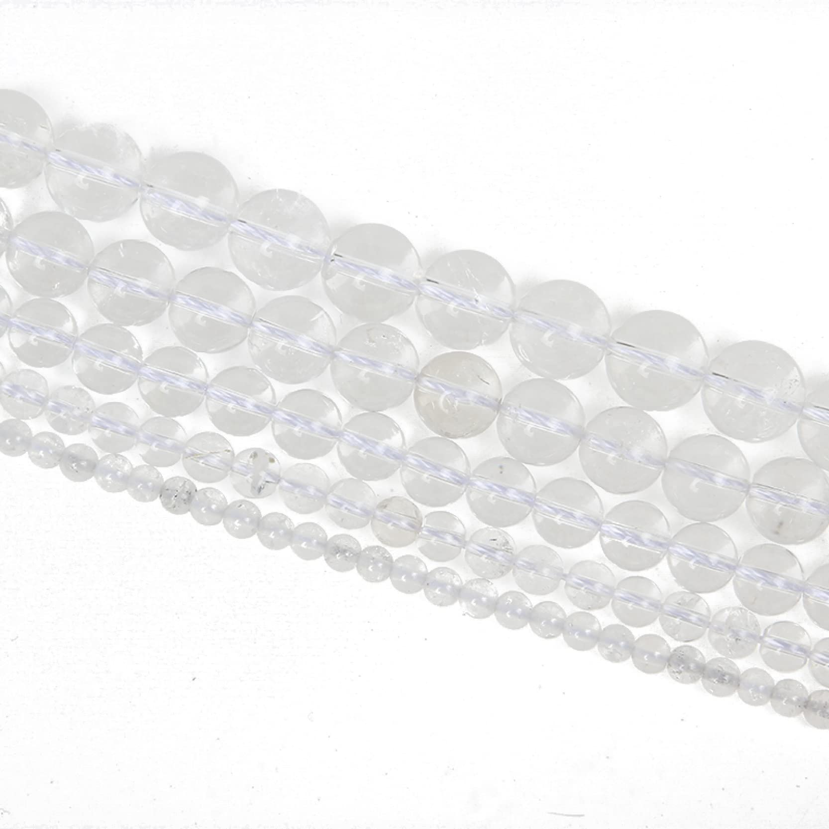 Perline Di Quarzo Naturale 4 Mm - Filo Da 39,4 Cm (circa 90 Pezzi) Per Creazione Gioielli