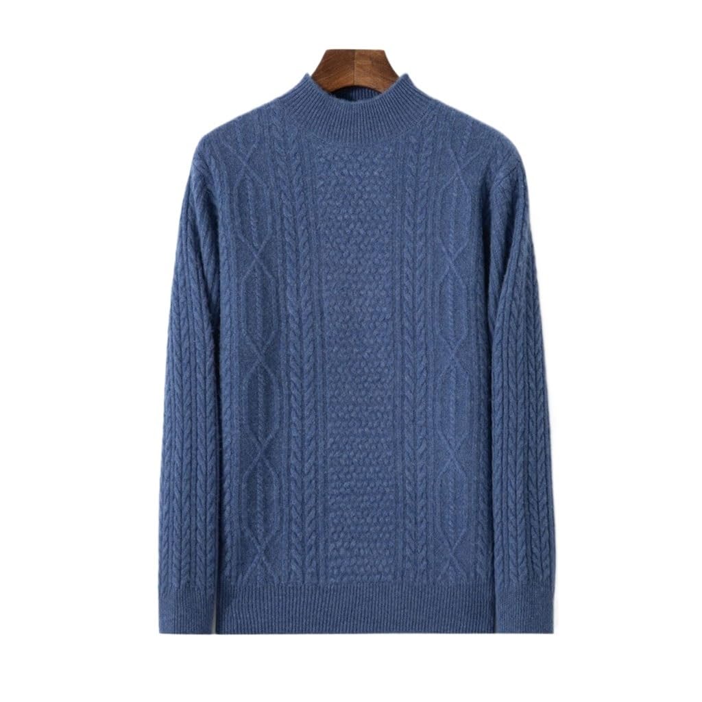 Pull en cachemire demi col haut tricot de laine affaires décontracté 2XL