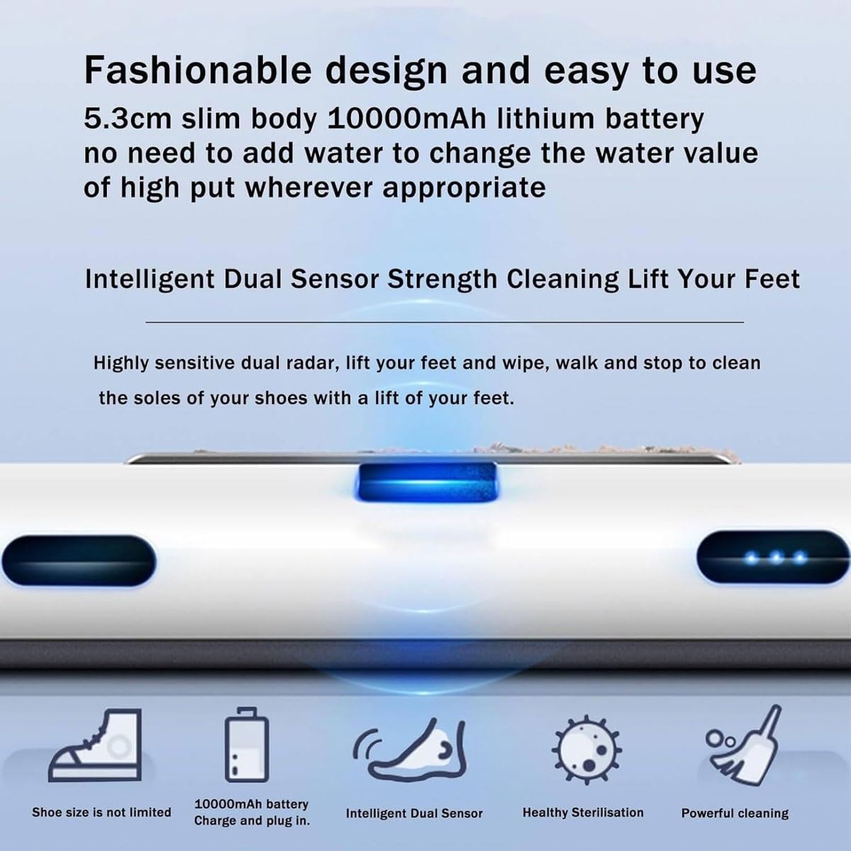 Máquina Automática para Limpiar Suelas De Zapatos, Pulidor Automático por Inducción Recargable A 260 RPM, Limpiador Sin Agua