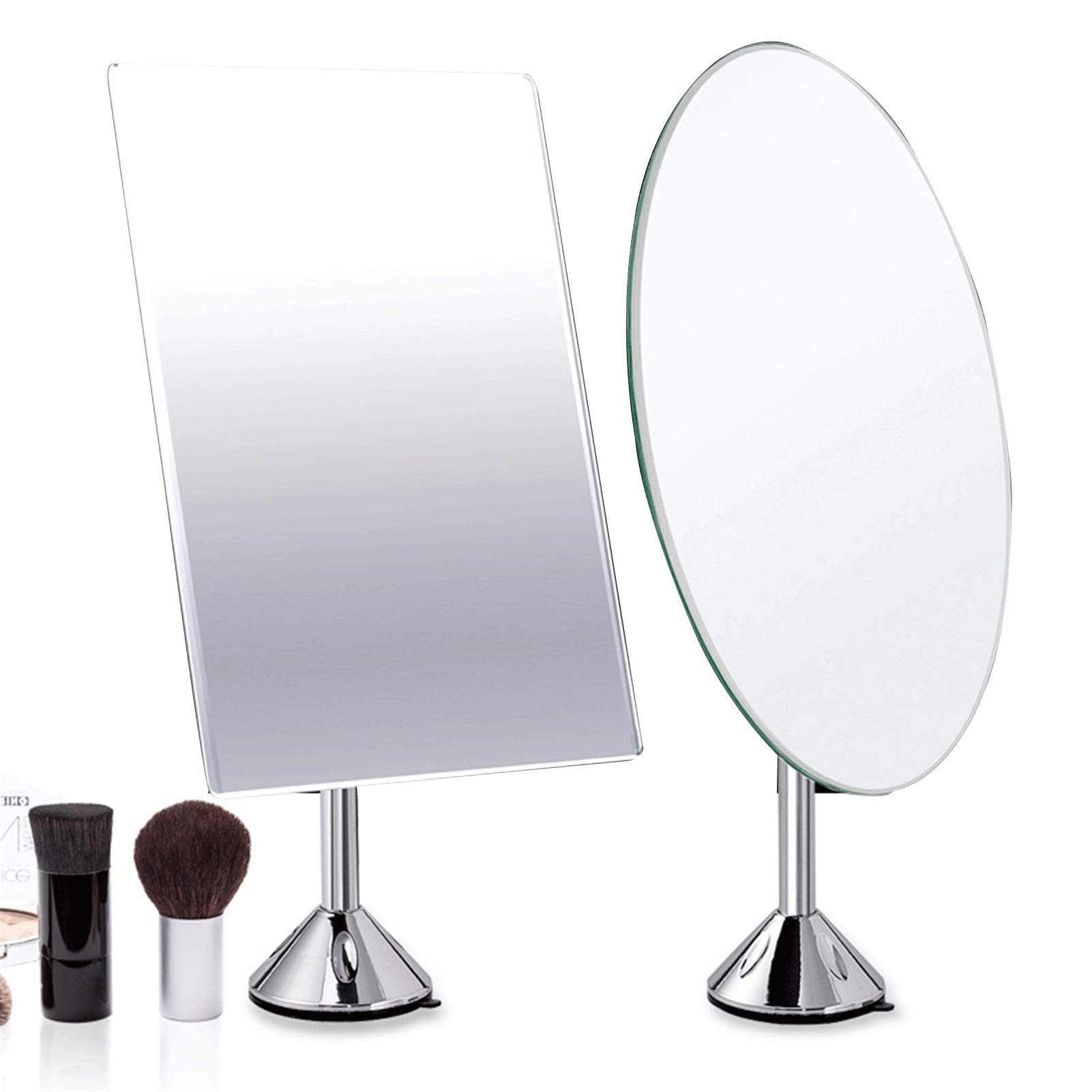 Elevable Mesa del Espejo cosmético, Grande Maquillaje vanidad Tocador Espejo, con Detalle de 3 aumentos Espejo apropiado para Recortar Las Cejas, Maquillaje, Corte de Pelo y Afeitar,B