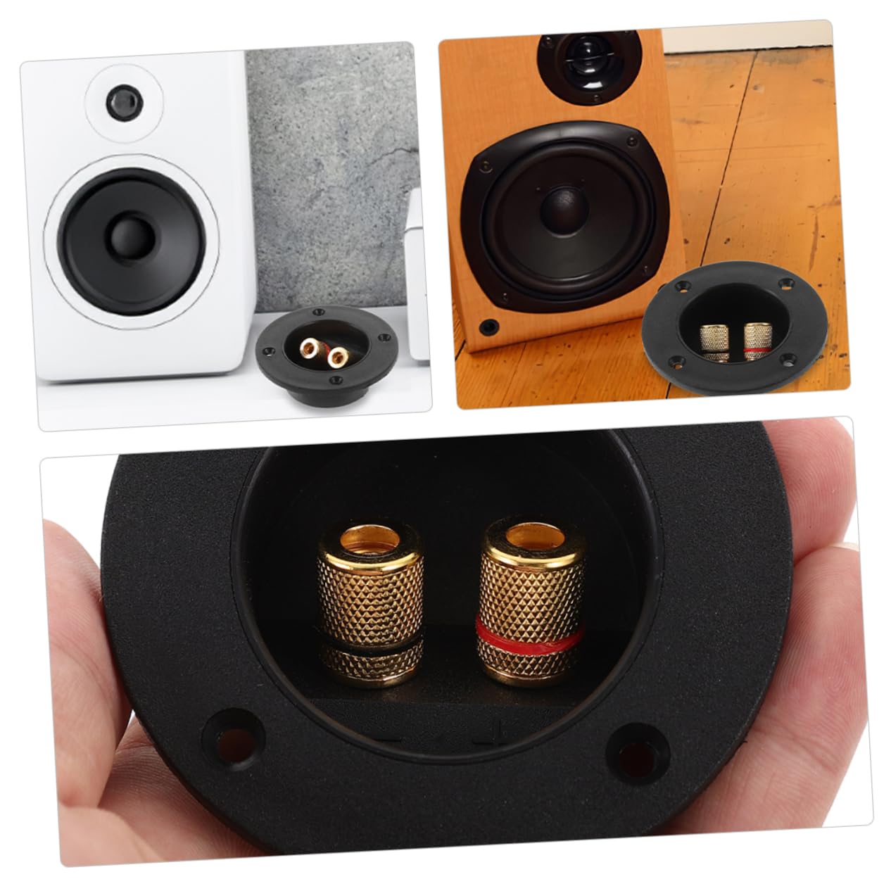 Toyvian 5 zestawów gniazd przyłączeniowych do głośników, wtyczka, okablowanie, przewody, kabel głośnikowy, zaciskany, audio, cyfrowy odbiornik stereo, kabel do słuchawek, soundbar, czarny, miedziany,