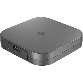 Corsair EX400U 2TB USB4 Portable External USB Type-C SSD - USB4 3.2 Gen2 2x2 Ports Up to 40 Gbps Plug and Play MagSafe Includes USB-C Cable - Windows PC iOS Mac - Grey