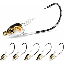 Swimbait Jig Heads, Weighted Jig Hooks for Paddle Tail Swimbaits | 3/16oz, 1/4oz, 3/8oz, 1/2oz high-carbon steel hooks for bass fishing; freshwater & saltwater swimbait