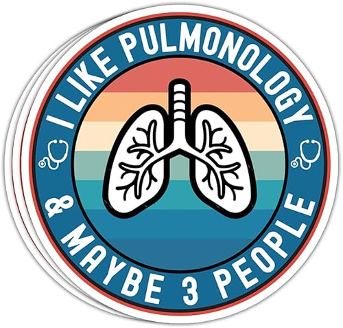 Miniatura 1 de Adhesivo con texto en inglés "I Like Pulmonology and Maybe 3 People" para terapeuta respiratorio, etiqueta para terapia respiratoria, neumología,