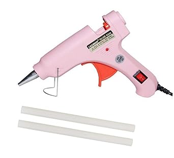Fadman Electric 20W Pink Mini Hot Melt Glue Gun With 2 Pcs Hot Melt Glue Stick Standard Temperature Corded Glue Gun (7 mm)