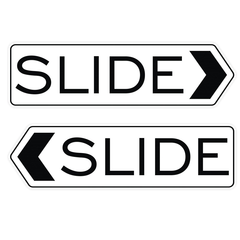 Designer Slide Door Sign - White - Small