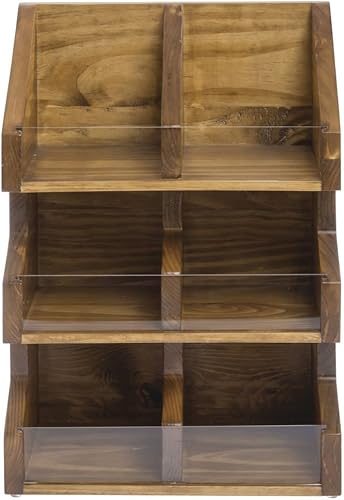 Cal-Mil 2054-99 Madera Condimentos OrganizadorExpositor Doble