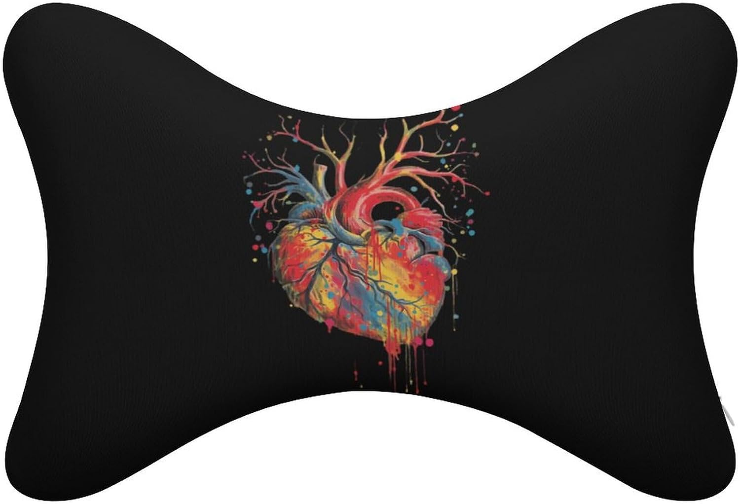 Beautiful Watercolour Heart 2 Pack Car Neck Pillow Car Headrest Soft Car Pillow for Most Cars