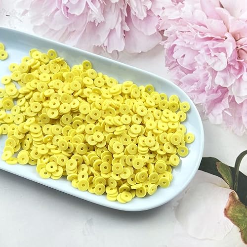Miniatura 2 de Jmassyang 3200 cuentas planas de arcilla Heishi de 0.236 pulgadas (0.236 in), cuentas espaciadoras redondas de polímero, espaciadoras sueltas para