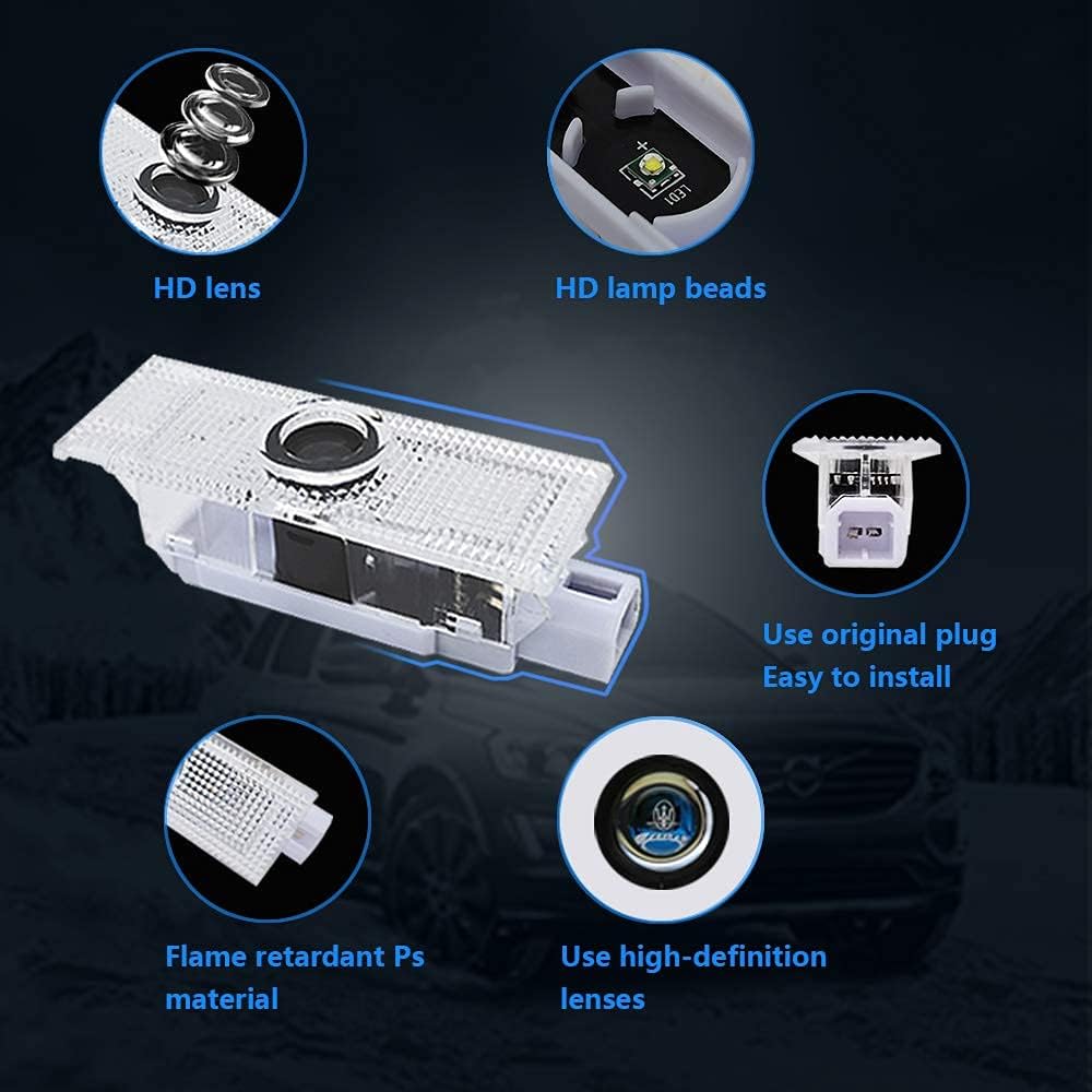 uuakarin 2Pcs Car Door Light LED Welcome Light Projector Door Shadow Lights Puddle lamp Car Ghost Shadow Light For Quattroporte Ghibli M156 M157 (1, Ghibli＆Quattroporte 2015–present)