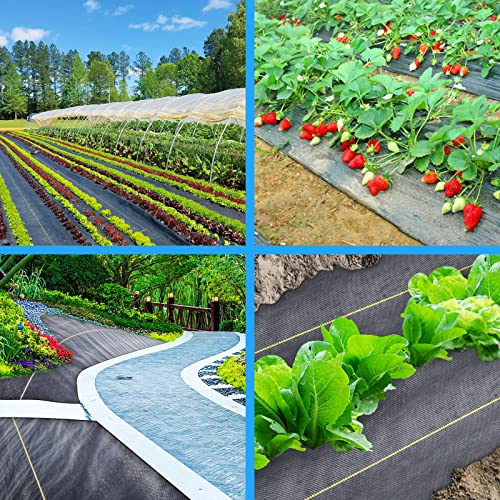 Sunocity SN-WB-04100H90-B 4Ft X100Ft Black Weed Barrier Landscape Premium Fabric-Heavy Duty Woven Ground Cloth thumb #4