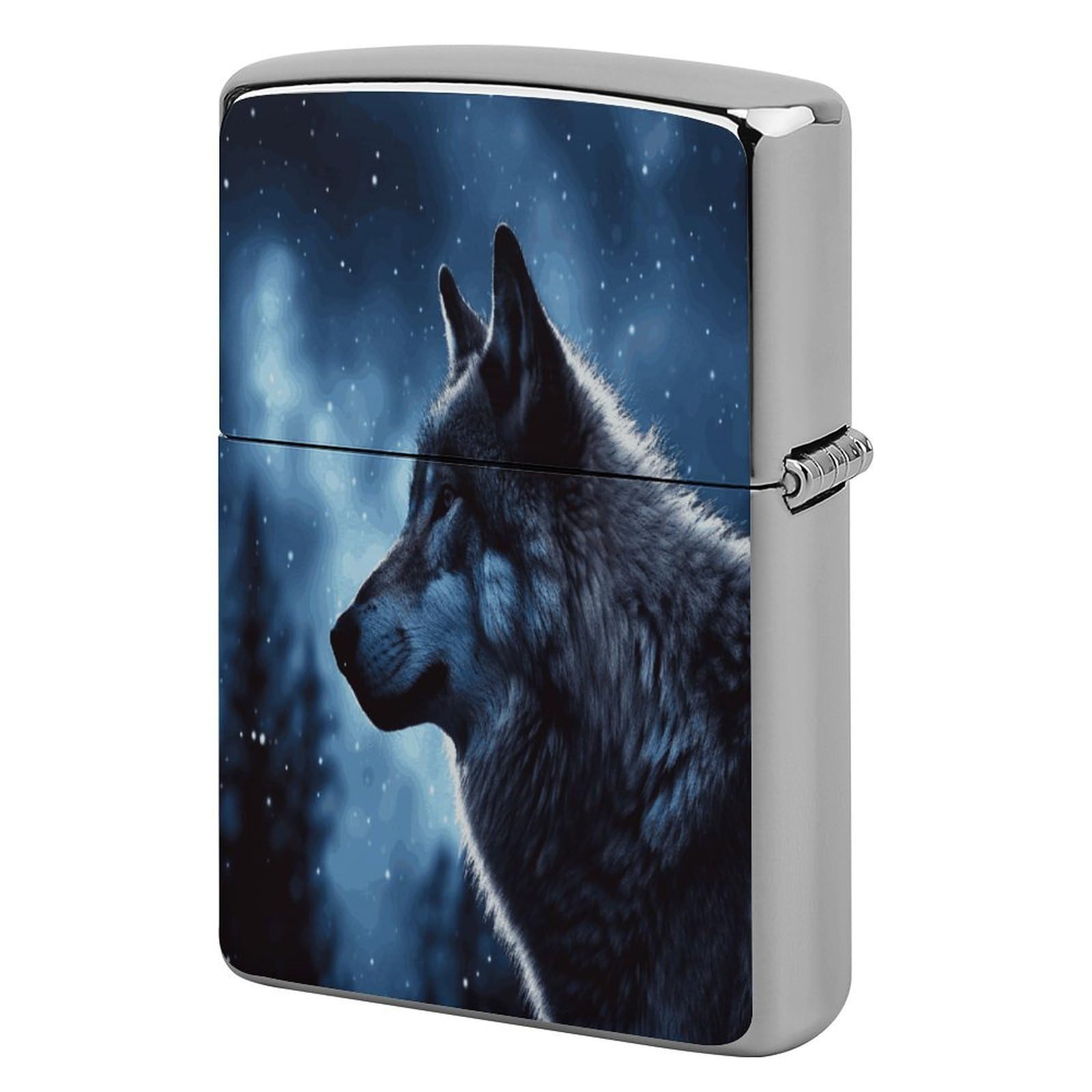 Btcowzrv Style Lonely Wolf Metal Lighter Case Sleeve Cover Holder