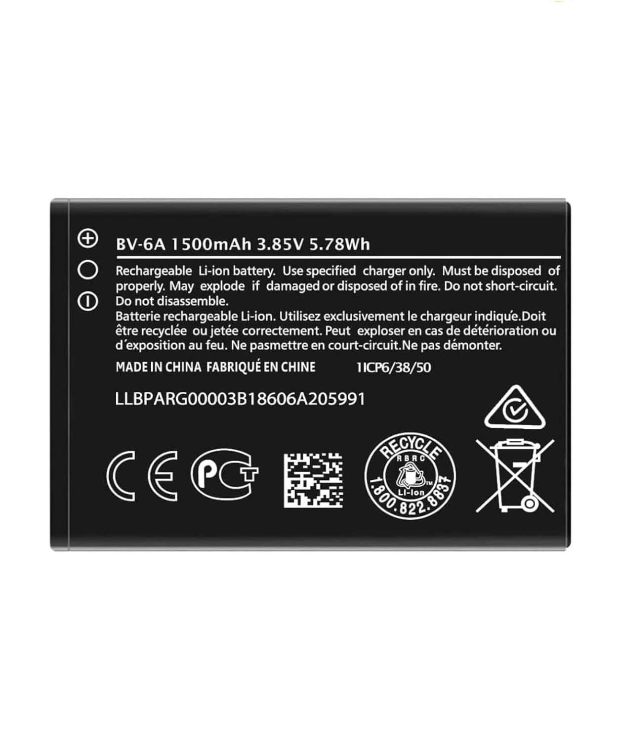 BV-6A Battery, Replacement Battery for Nokia 8110 4G TA-1059 TA-1048