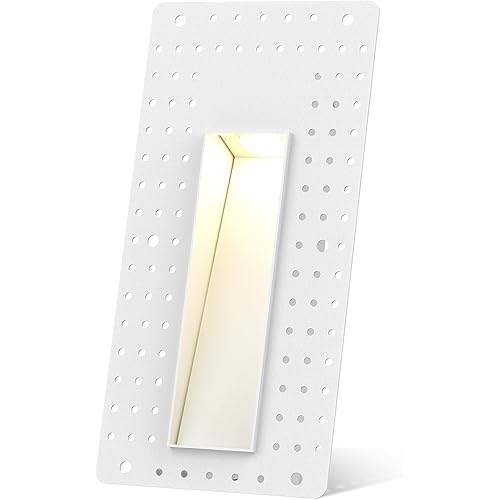 3W Recessed Step Light, 3000K Warm White Wall Lights for Indoor Hallway, IP65 Waterproof Trimless Stair Lighting (White Finish)