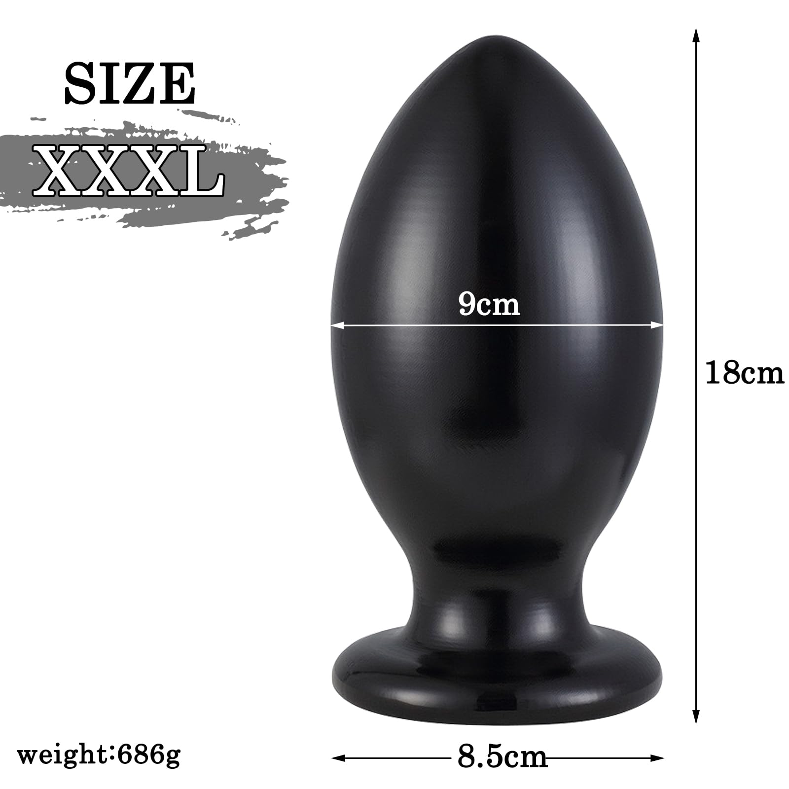 BDSMLOVE Plug Anale Sex toys con Forte ventosa, Plug Anale-dilatatore Donna Sex Toy Butt Plug, Butt Plug Anali Silicone Giocattoli, Donna Uomo Dildo Anale Plug Sexytoysys (XXXL)