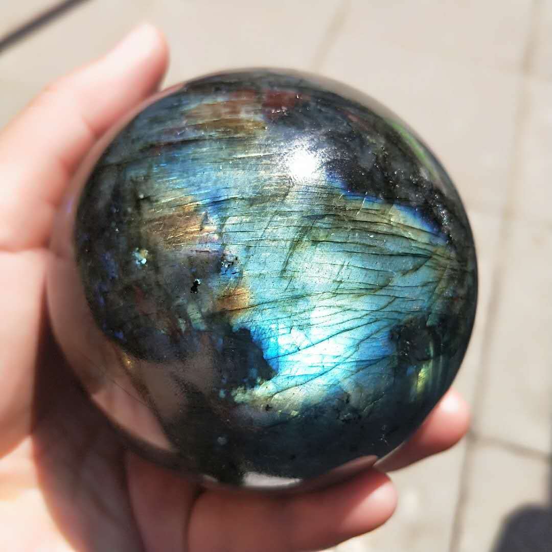 Regalo 1pc Bola de Cristal Natural Tirador Natural Bola de Piedra Larga Cal Piedra de luz de Luna Cristal decoración hogareña(Size:6-7cm)