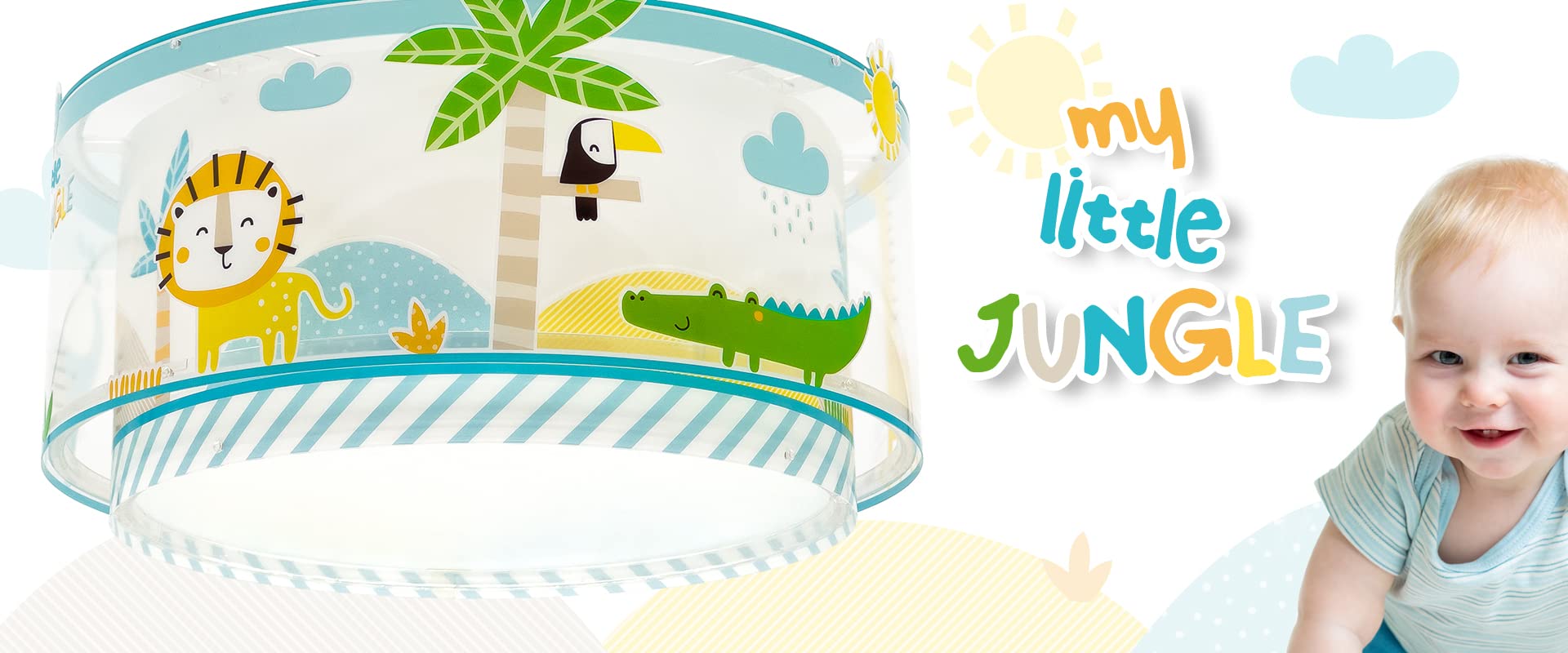 Dalber lampe de table enfant Little Jungle Animaux, 40 W