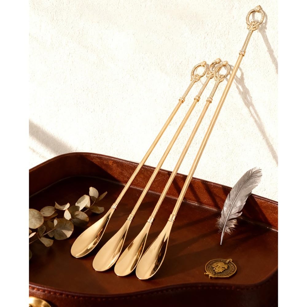 Calzador de Mango Largo, Cuchara Para Zapatos Calzador De Latón 47 Cm Con Mango Largo, Creativo For Personas Mayores, Herramienta Regalo For La Entrada Del Hogar Portátil Para uso en Viajes(57 cm)