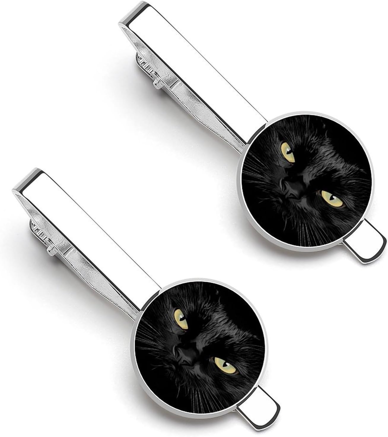 Sensitive Cat Decorative Tie Clip for Men And Women, Electroplated Copper Clip with Sparkling Acrylic Design