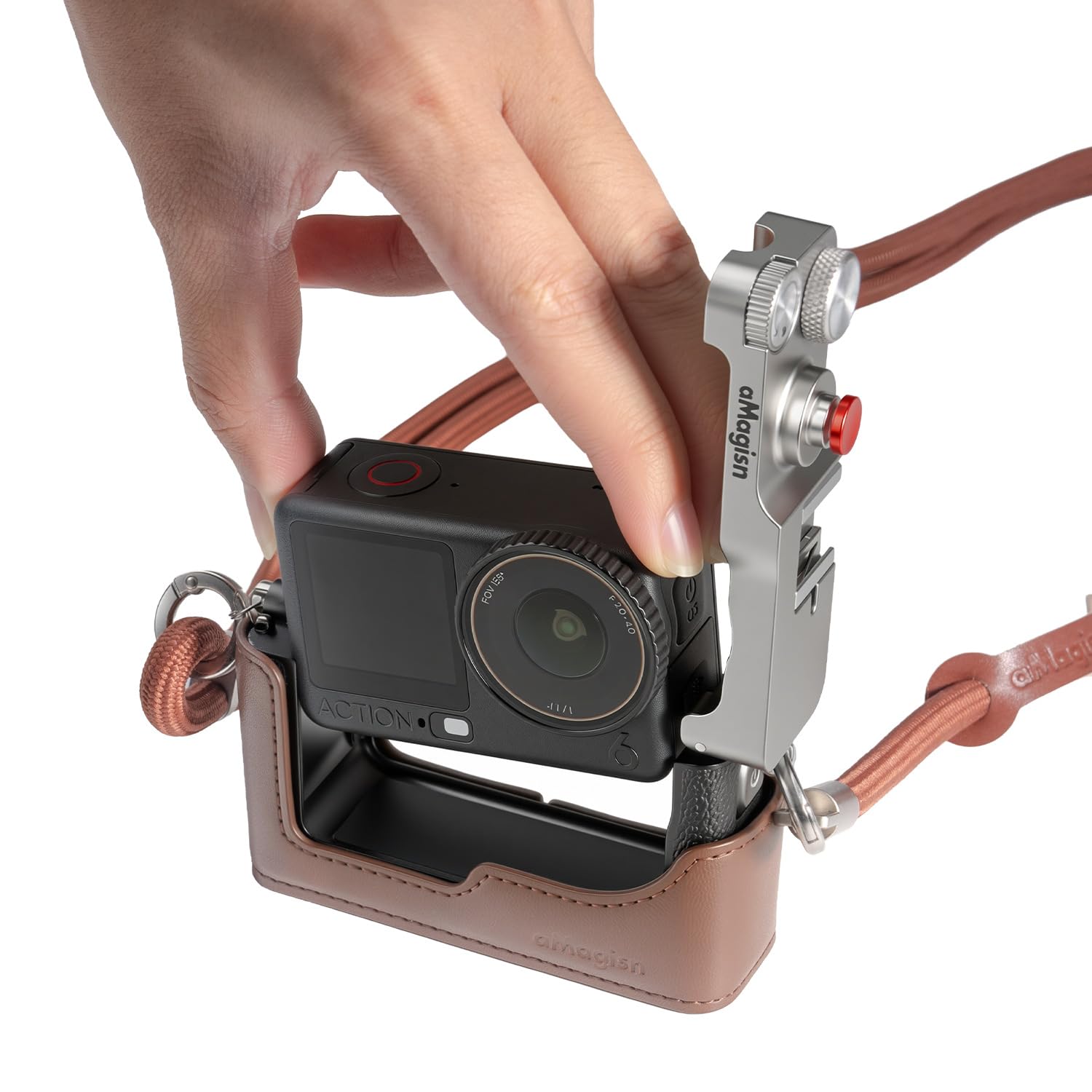Jaula Estructura para dji Osmo Action 6, Kit de empuñadura Vintage fotografía Urbana Empuñadura cámara Accesorios de protección para dji Osmo Action 6