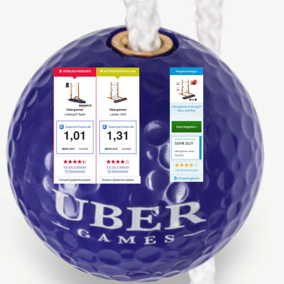 Ubergames Nouveau 2024 Jeu de Golf Échelle Kit Professionnel Balles de Golf en Bois Massif Noir/Blanc