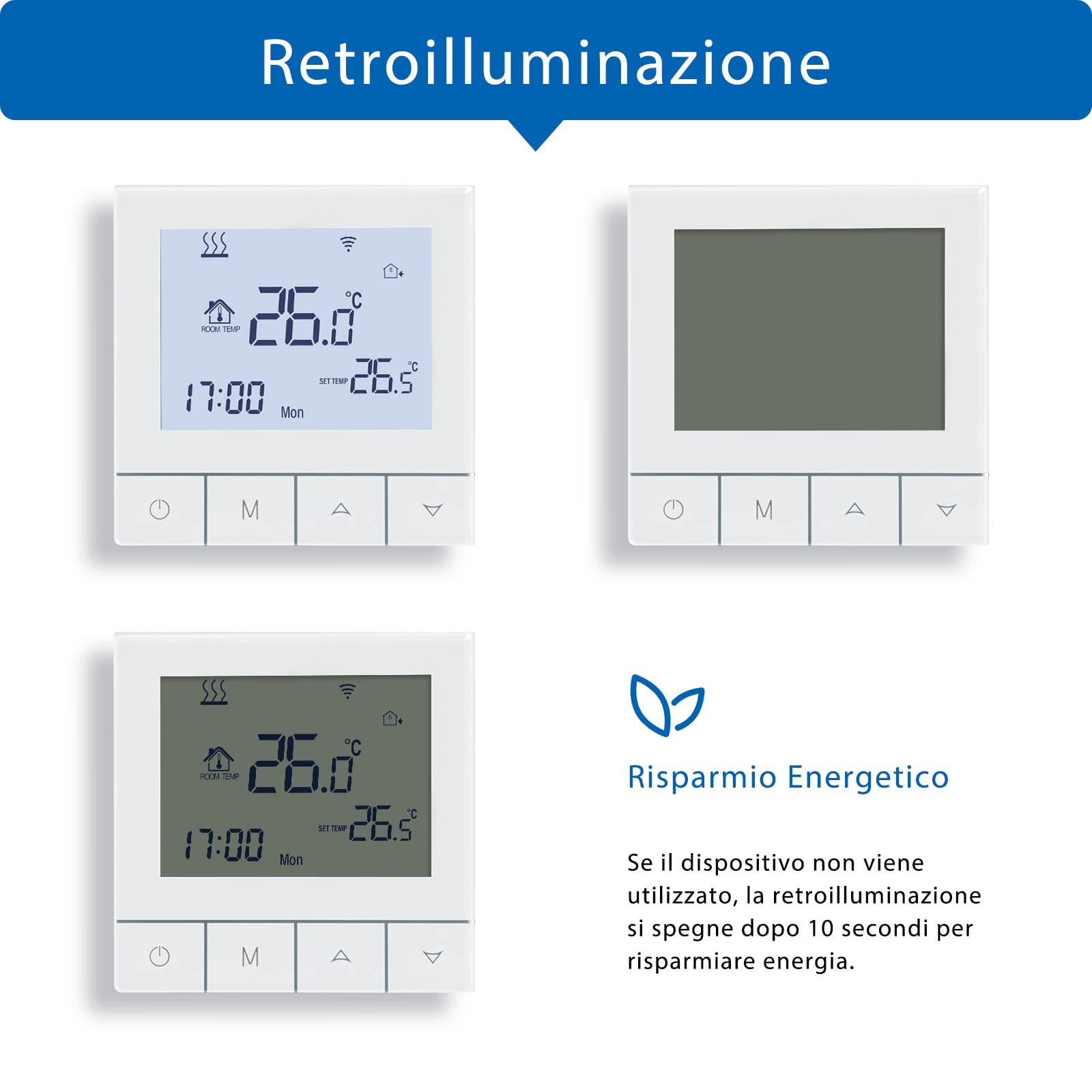 Tuya Termostato Wifi per Riscaldamento Dell'acqua,Smart Termostato Ambiente Programmabile LCD Touchscreen Controllo Vocale per Riscaldamento a Pavimento Compatibile con Alexa 3A TDS75-WIFI-WP