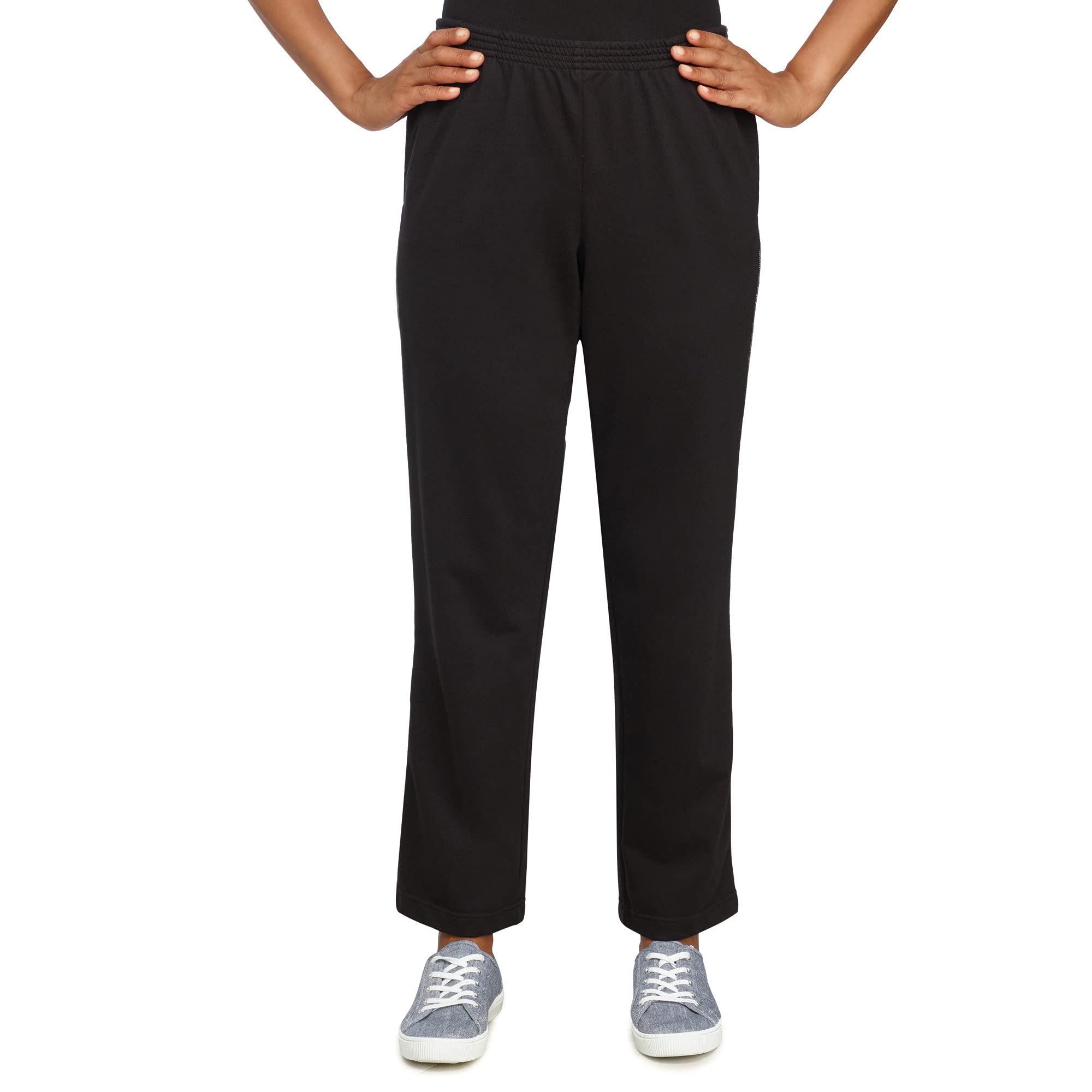 Alfred Dunner Womens Casual Approach French Terry Straight Leg Average Length Pant