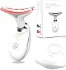 Astraon Face and Neck Wrinkle Remover Massager - 3 Different Color Modes, Vibrating Skin Firming, Neck and Tickle Slimming Effect, Wireless Skin Beautification Device, White
